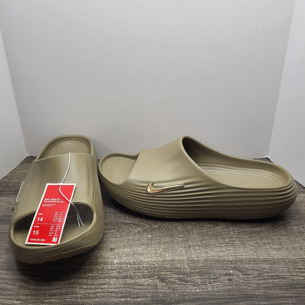 Nike ReactX Rejuven8 Slides Shoes Khaki HV4479-200 New Men’s Size 14 New